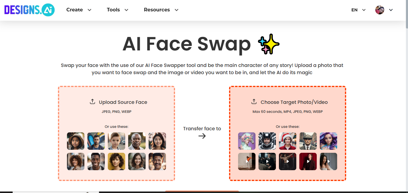 Designs AI Image AI Face Swapping Tool
