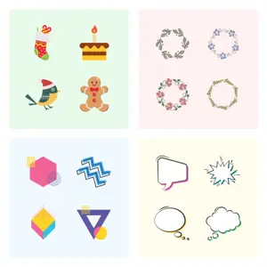 Huge library of design elements for your invitation designs