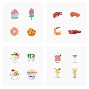 Huge library of design elements for your restaurant menu designs