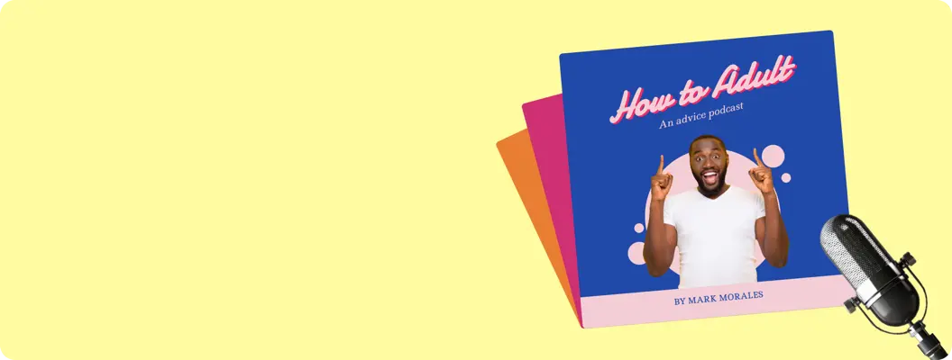 Create compelling podcast cover art with Designs.ai