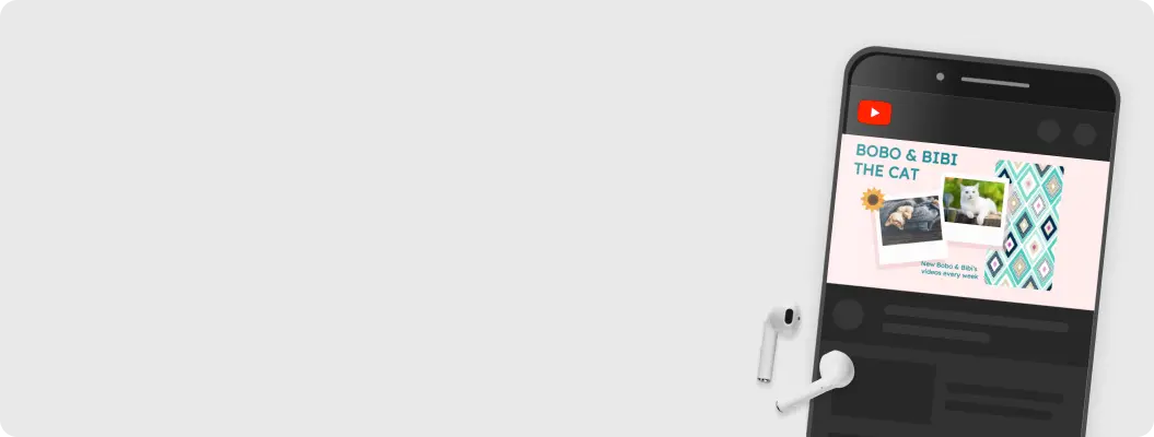 Design impressive YouTube banners easily with Designs.ai
